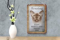 Blechschild Spruch 12x18cm Burmakatze Katze Schild