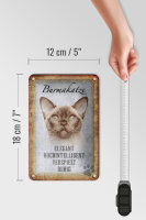 Blechschild Spruch 12x18cm Burmakatze Katze Schild