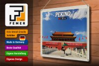 Blechschild Reise 40x30cm Peking China Verbotene Stadt
