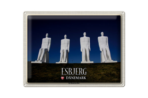 Blechschild Reise 40x30cm Esbjerg Dänemark Der Mensch am Meer