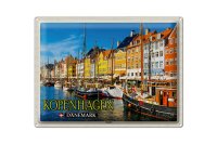 Blechschild Reise 40x30cm Kopenhagen Dänemark Altstadt Boote