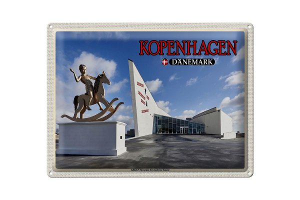 Blechschild Reise 40x30cm Kopenhagen Dänemark ARKEN Museum