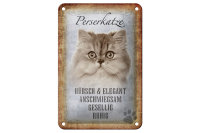 Blechschild Spruch 12x18cm Perserkatze Katze hübsch
