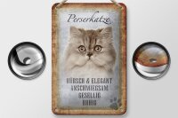 Blechschild Spruch 12x18cm Perserkatze Katze hübsch