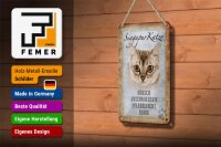 Blechschild Spruch 12x18cm Singapur Katze Schild