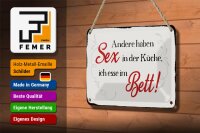 Blechschild Spruch 18x12cm Sex in der Küche Bett Schild