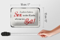 Blechschild Spruch 18x12cm Sex in der Küche Bett Schild