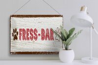 Blechschild Hinweis 40x30cm Fress-Bar Hund