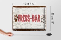Blechschild Hinweis 40x30cm Fress-Bar Hund