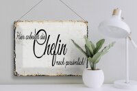 Blechschild Spruch 40x30cm Hier arbeitet die Chefin noch persönlich