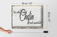 Blechschild Spruch 40x30cm Hier arbeitet die Chefin noch persönlich