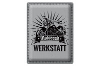 Blechschild Hinweis 30x40cm Motorrad Werkstatt graues...