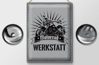 Blechschild Hinweis 30x40cm Motorrad Werkstatt graues...