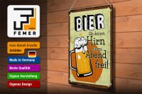 Blechschild 30x40cm Bier Gib deinem Hirn einen Abend frei