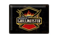 Blechschild Spruch 40x30cm Hier wohnt ein Grillmeister