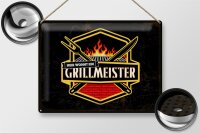 Blechschild Spruch 40x30cm Hier wohnt ein Grillmeister
