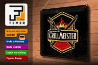 Blechschild Spruch 40x30cm Hier wohnt ein Grillmeister