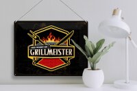 Blechschild Spruch 40x30cm Hier wohnt ein Grillmeister