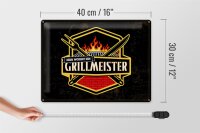 Blechschild Spruch 40x30cm Hier wohnt ein Grillmeister