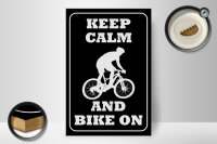 Holzschild Spruch 20x30cm Keep Calm and Bike on