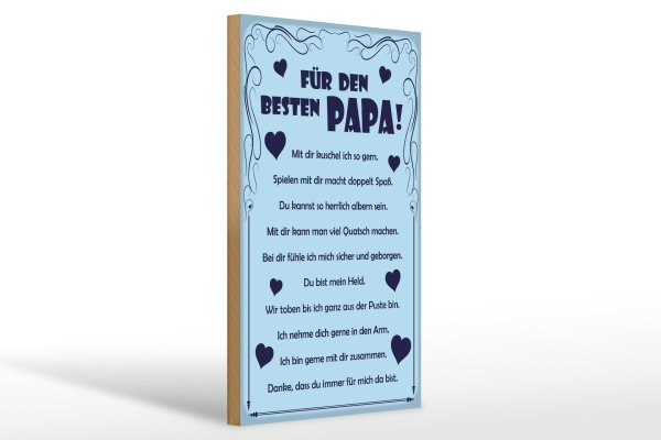 Holzschild Spruch 20x30cm Für den besten Papa