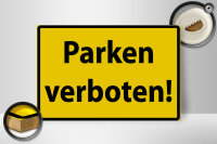 Holzschild Warnschild 30x20cm Parken Verboten gelb