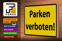 Holzschild Warnschild 30x20cm Parken Verboten gelb