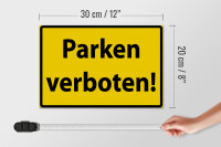Holzschild Warnschild 30x20cm Parken Verboten gelb