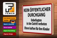 Holzschild Warnschild 30x20cm Kein Öffentlicher Durchgang