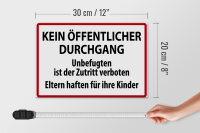 Holzschild Warnschild 30x20cm Kein Öffentlicher Durchgang