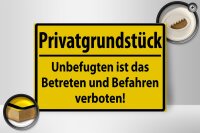 Holzschild Warnschild 30x20cm Privatgrundstück