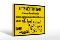 Holzschild Warnschild 30x20cm Bitte Nicht Füttern...