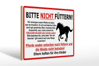 Holzschild Warnschild 30x20cm (Pferd) Bitte nicht...