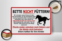 Holzschild Warnschild 30x20cm (Pferd) Bitte nicht füttern