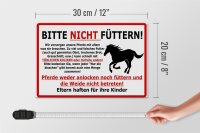 Holzschild Warnschild 30x20cm (Pferd) Bitte nicht füttern
