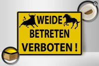 Holzschild Warnschild 30x20cm Weide Betreten verboten