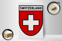 Holzschild Flagge 20x30cm Switzerland Schweiz Wappen