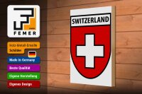 Holzschild Flagge 20x30cm Switzerland Schweiz Wappen