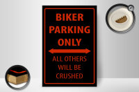 Holzschild Fahrrad 20x30cm Biker parking only
