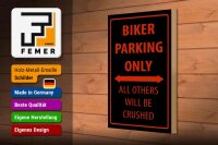 Holzschild Fahrrad 20x30cm Biker parking only