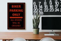 Holzschild Fahrrad 20x30cm Biker parking only