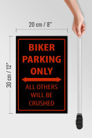 Holzschild Fahrrad 20x30cm Biker parking only