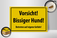 Holzschild Warnschild  30x20cm Vorsicht bissiger Hund