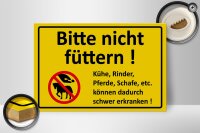 Holzschild Warnschild 30x20cm Bitte nicht füttern
