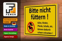 Holzschild Warnschild 30x20cm Bitte nicht füttern