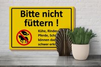 Holzschild Warnschild 30x20cm Bitte nicht füttern