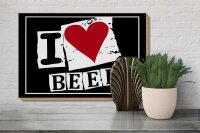 Holzschild Alkohol 30x20cm I Love Beer (Herz)