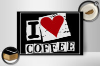 Holzschild Kaffee 30x20cm I love Coffee (Herz)