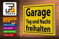 Holzschild Hinweis 30x20cm Garage Tag und Nacht freihalten