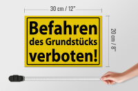 Holzschild Warnschild 30x20cm Befahren Grundstück verboten